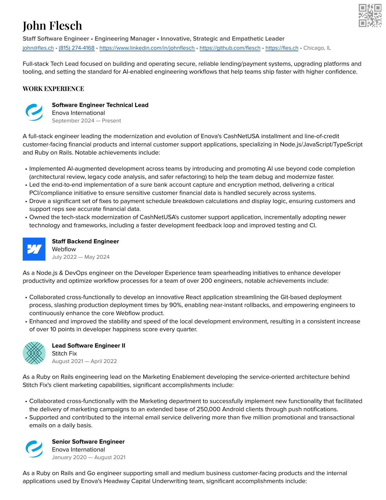 Preview of John Flesch's resume